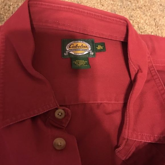 Red Cabela’s button up shirt. - Picture 2 of 2